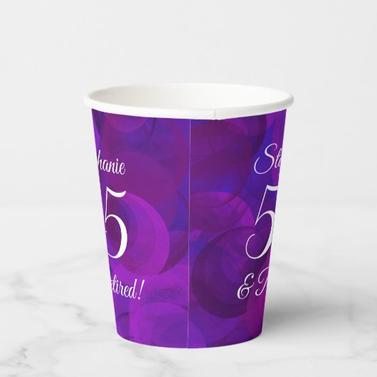 Elegant Paars 55 en Pensioenpartij in ruste Papieren Bekers (Rechts)