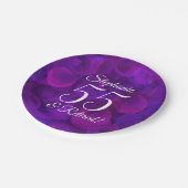 Elegant Paars 55 en Pensioenpartij in ruste Papieren Bordje (Gekanteld)