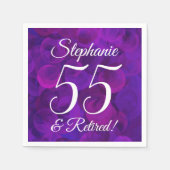 Elegant Paars 55 en Pensioenpartij in ruste Servet (Voorkant)