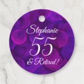 Elegant Paars 55 en pensionering Bedankjes Labels (Achterkant)