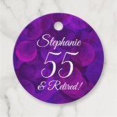 Elegant Paars 55 en pensionering Bedankjes Labels (Voorkant)