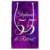 Elegant Paars 55 & Pensioenpartij in ruste Klein Cadeauzakje (Voorkant)