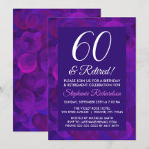 Elegant Paars 60 en Pensioen Uitdiensttredingfeest
