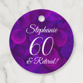 Elegant Paars 60 en pensionering Bedankjes Labels
