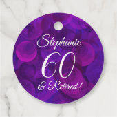 Elegant Paars 60 en pensionering Bedankjes Labels (Achterkant)