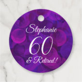 Elegant Paars 60 en pensionering Bedankjes Labels (Voorkant)