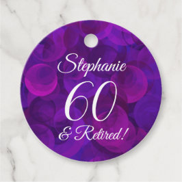 Elegant Paars 60 en pensionering Bedankjes Labels