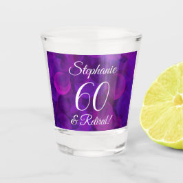 Elegant Paars 60 en pensionering Shot Glas