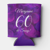 Elegant Paars 60 en Sassy Birthday Party Blikjeskoeler (Voorkant)