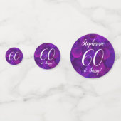 Elegant Paars 60 en Sassy Birthday Party Confetti (Voorkanten)