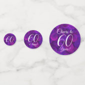 Elegant Paars 60 en Sassy Birthday Party Confetti (Achterkanten)