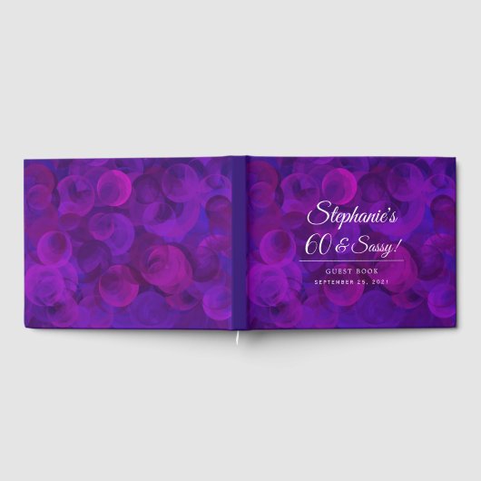 Elegant Paars 60 en Sassy Birthday Party Gastenboek (Volledig)