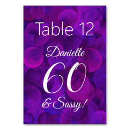 Elegant Paars 60 en Sassy Birthday Party Name Kaart