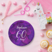 Elegant Paars 60 en Sassy Birthday Party Papieren Bordje (Feest)