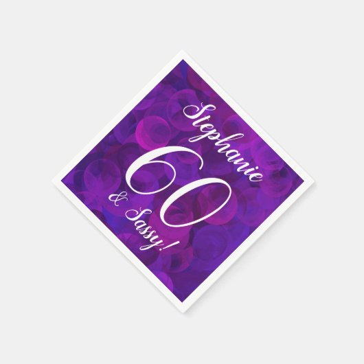 Elegant Paars 60 en Sassy Birthday Party Servet
