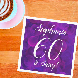 Elegant Paars 60 en Sassy Birthday Party Servet