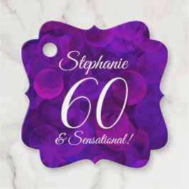 Elegant Paars 60 en Sensational Birthday Party Bedankjes Labels
