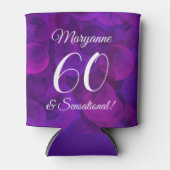 Elegant Paars 60 en Sensational Birthday Party Blikjeskoeler (Voorkant)