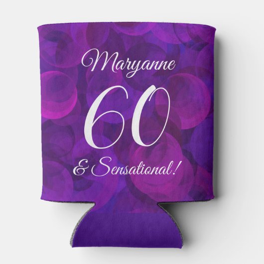 Elegant Paars 60 en Sensational Birthday Party Blikjeskoeler (Achterkant)