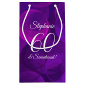Elegant Paars 60 en Sensational Birthday Party Klein Cadeauzakje (Achterkant)