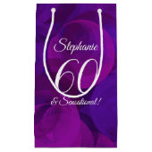 Elegant Paars 60 en Sensational Birthday Party Klein Cadeauzakje (Voorkant)