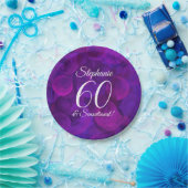 Elegant Paars 60 en Sensational Birthday Party Papieren Bordje (Feest)