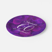 Elegant Paars 60 en Sensational Birthday Party Papieren Bordje (Gekanteld)