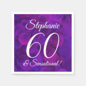 Elegant Paars 60 en Sensational Birthday Party Servet (Voorkant)
