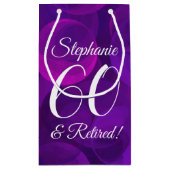 Elegant Paars 60 & Pensioenpartij in ruste Klein Cadeauzakje (Achterkant)