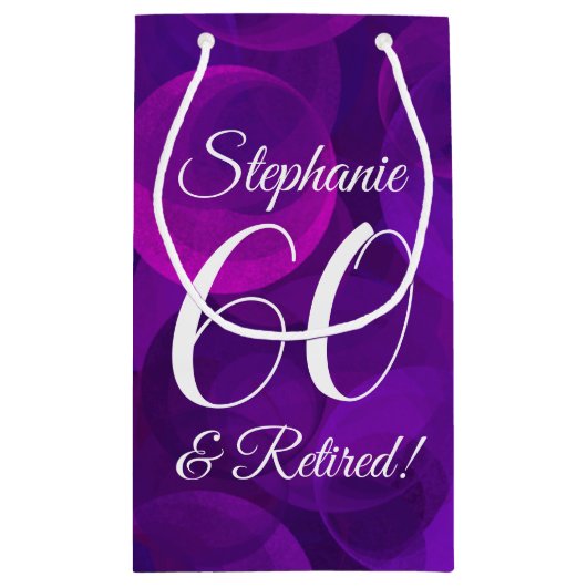 Elegant Paars 60 & Pensioenpartij in ruste Klein Cadeauzakje (Achterkant)
