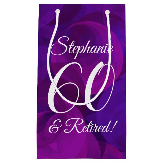 Elegant Paars 60 & Pensioenpartij in ruste Klein Cadeauzakje (Voorkant)