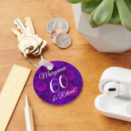 Elegant Paars 60 & pensionering Sleutelhanger