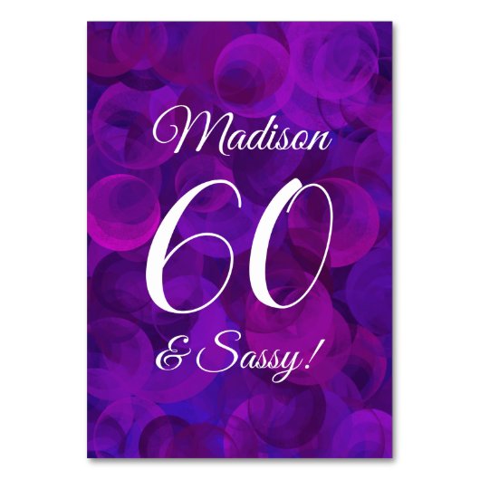 Elegant Paars 60 & Sassy Birthday Party Kaart (Achterkant)