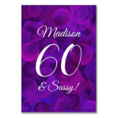 Elegant Paars 60 & Sassy Birthday Party Kaart (Voorkant)