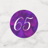 Elegant Paars 65 en Pensioenpartij in ruste Confetti (Kleine voorkant)