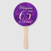 Elegant Paars 65 en Pensioenpartij in ruste Handwaaier (Achterkant)