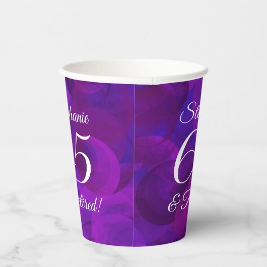 Elegant Paars 65 en Pensioenpartij in ruste Papieren Bekers (Rechts)
