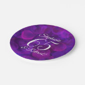 Elegant Paars 65 en Pensioenpartij in ruste Papieren Bordje (Gekanteld)