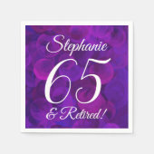 Elegant Paars 65 en Pensioenpartij in ruste Servet (Voorkant)