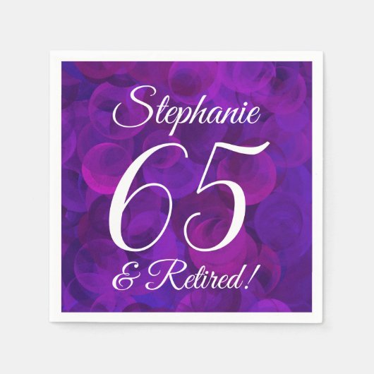 Elegant Paars 65 en Pensioenpartij in ruste Servet (Voorkant)