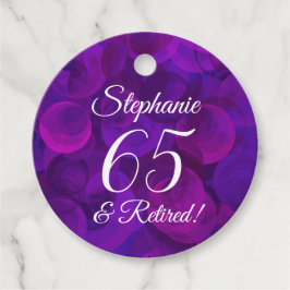 Elegant Paars 65 en pensionering Bedankjes Labels