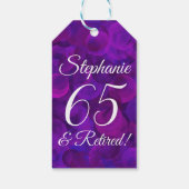 Elegant Paars 65 en pensionering Cadeaulabel (Achterkant)