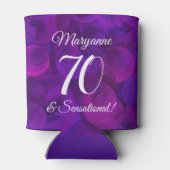 Elegant Paars 70 en Sensational Birthday Party Blikjeskoeler (Achterkant)