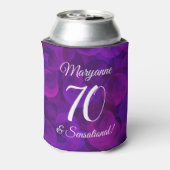 Elegant Paars 70 en Sensational Birthday Party Blikjeskoeler (Blikje Achterkant)