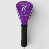 Elegant Paars 70 en Sensational Birthday Party Golfheadcover (Voorkant)