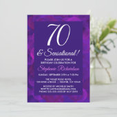 Elegant Paars 70 en Sensational Birthday Party Kaart (Staand voorkant)