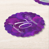 Elegant Paars 70 en Sensational Birthday Party Kartonnen Onderzetters (Gekanteld)