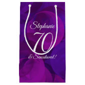 Elegant Paars 70 en Sensational Birthday Party Klein Cadeauzakje (Voorkant)