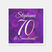 Elegant Paars 70 en Sensational Birthday Party Servet (Voorkant)