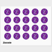 Elegant Paars 70 en sensationeel gesternte Ronde Sticker (Vel)